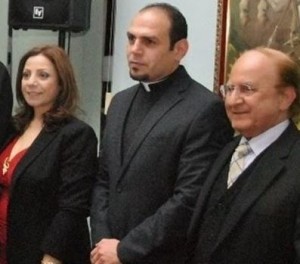 Marcelle & Maurice Mansour with Fr Yousif Jazrawy