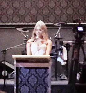 Cynthia Frah making a speech